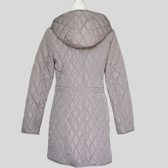 MICHAEL KORS Women's Long Quilted Coat Beige Size S - Picture 4 of 9